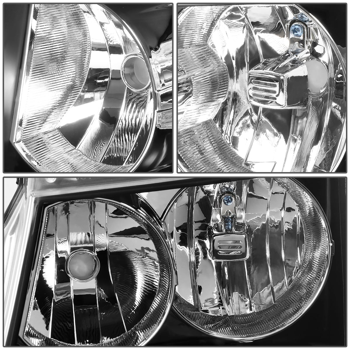 DNA Motoring For 07-14 Chevy Tahoe Suburban Avalanche Black Amber Corner Headlight Lamps Pair