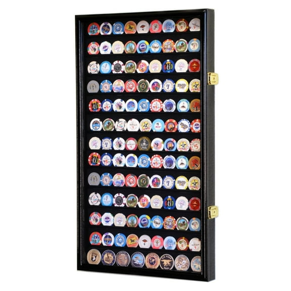 117 Casino Chip / Coin Display Case Cabinet