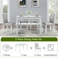 thumbnail image 4 of UHOMEPRO 5 Piece Dining Table Set, Modern Dining Table Sets with Rectangular Table and 4 Fabric Upholstered Chairs, Dining Set for Kitchen and Dining Room, White, 4 of 11