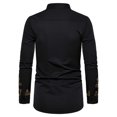 thumbnail image 4 of IROINNID On Sale Mens Pullover Shirts Long Sleeve Totem d Muslim Vintage Printing Blouse Shirt,Black, 4 of 7