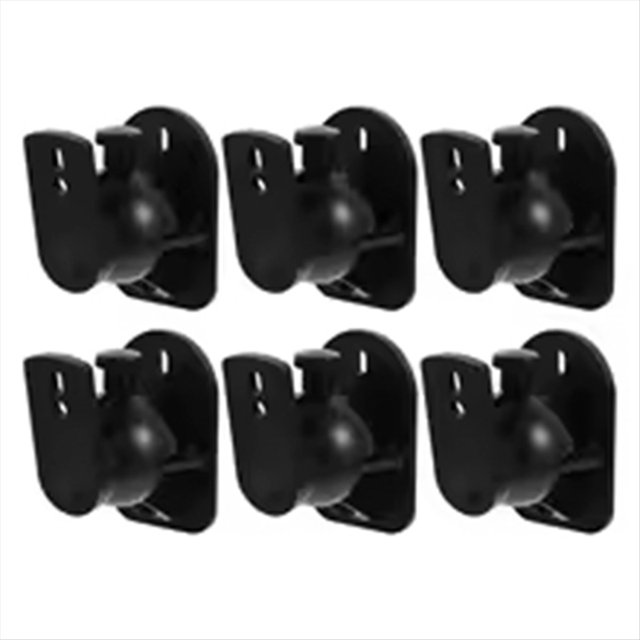 6 Sets Audio Stand Surround Sound Wall Rack Speaker Mount Brackets for Soundbar,6 * Audio Stands,Black