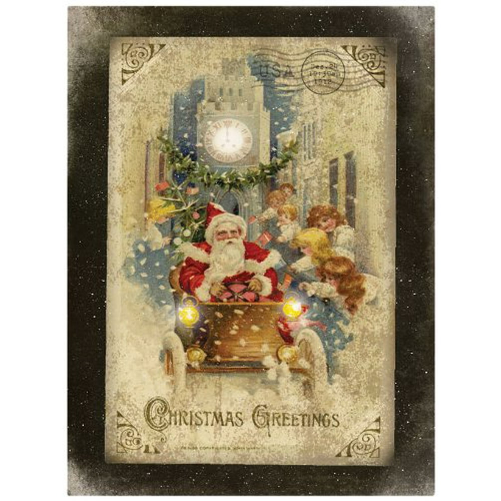 Radiance Lighted Vintage Santa Mobile Canvas Wall Art, from our Christmas Collection, Ohio