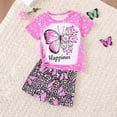thumbnail image 4 of WERYOUNG Girl's Outfit Sets Short Sleeve Butterfly Print T-Shirts And Leopard Shorts Two Piece Outfits Casual Daily Wear Stylish Comfortable Clothing Sets, 4 of 8