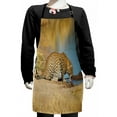 thumbnail image 1 of Safari Kids Apron, Leopard Panther Drinking at Waterhole Wild South Animal Documentary Print, Boys Girls Apron Bib with Adjustable Ties for Cooking Baking Painting, Pale Brown, by Ambesonne, 1 of 2