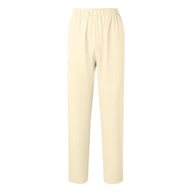 ohmzyzo Pantalon d'Uniforme Médical Extensible pour Femmes Taille Mi-Haute à Enfiler Tenue de Travail Cargo Pocket Taille Entièrement Élastique Uniforme Médical Confortable