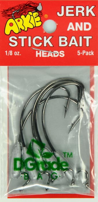 Arkie Lures Jerk & Stick Bait Jig Head, Black Nickel Size 1/8 oz.