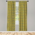 thumbnail image 2 of Ambesonne Hipster Curtains, Herringbone Pattern Art, Pair of 28"x63", Earth Yellow Dark Violet, 2 of 3