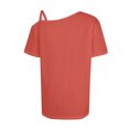 thumbnail image 5 of VERUGU Women's Casual Short Sleeve Tunics Camisole Tops One Shoulder T-Shirt Summer Trendy Solid Loose Comfy Flowy Blouse Tank Top for Leggings Orange L, 5 of 5