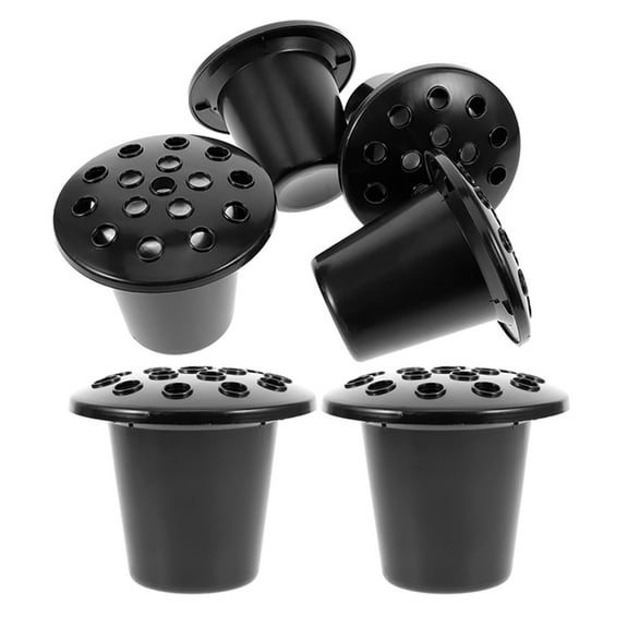 LABSERRON Cemetery Vase Inserts 6pcs Black Plastic