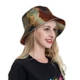 thumbnail image 4 of Yiaed Maple Leaf Meditating Chihuahua Print Reflective Stripe Bucket Hat Unisex Funny Outdoor Fisherman Cap Beach Sun Hat, 4 of 5