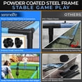 thumbnail image 2 of SereneLife Trampoline Ping Pong Table - Heavy Duty Powder Coated Steel Frame and Connectors - Full Size 94" - Hand Pong Game Table with Paddles, Small, Large Balls - Indoor/Outdoor, Beach, Game Room, 2 of 7