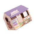 thumbnail image 1 of Corrugated Cardboard Cat House with Scratching Pad for Hole Cat Training Toy Cats Purple, 1 of 9
