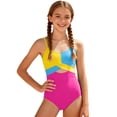 thumbnail image 2 of OOOUM Girls One Piece Swimsuit High Waist Hollow Out Swimwear With Adjustable Straps Adjustable Straps Stylish Casual Bathing Suit Hot Pink 13 Y-14 Y, 2 of 5