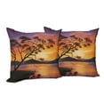 thumbnail image 6 of Ambesonne Landscape Throw Pillow Cover 2 Pack, River Mountain Sunset, 18", Burnt Orange Purple, 6 of 6