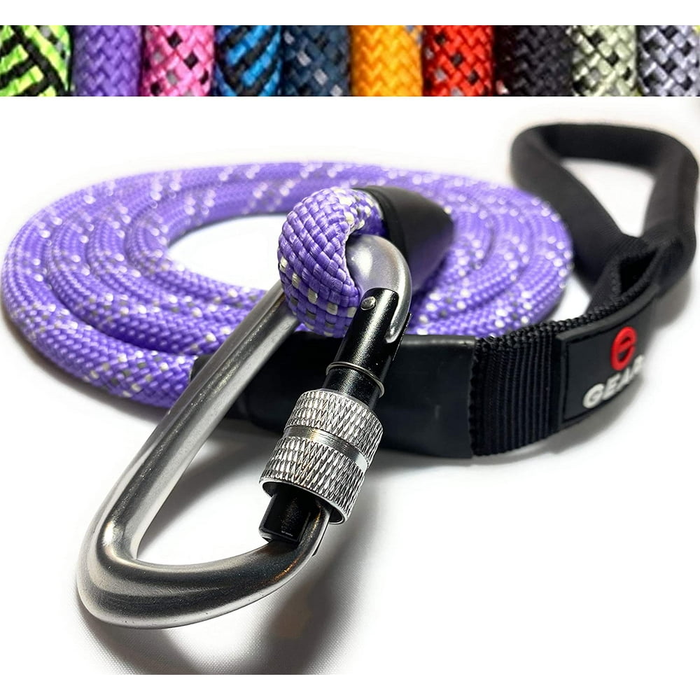 Enthusiast Gear Climbing Rope Dog Leash with Locking Carabiner for