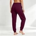 thumbnail image 5 of Women's High Waist Cuffed Jogger Sweatpants Elastic Drawstring Soft Casual Lounge Pants with Pockets, 5 of 7