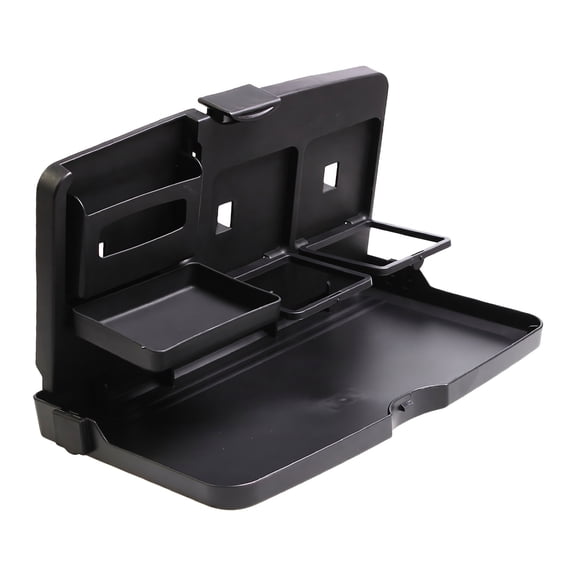 Unfmouf Foldable Car Back Seat Tray Table | Universal Black ABS Drink Holder | 13.4 x 7.9 in, Multipurpose Dining Organizer