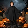thumbnail image 5 of Gunia Kids Ghost Poncho Cape Cloak Cosplay Halloween Costumes Role Play Dress-Up Outfits For Boys Girls Stage Performance Holiday Party Wear,Black, 5 of 8