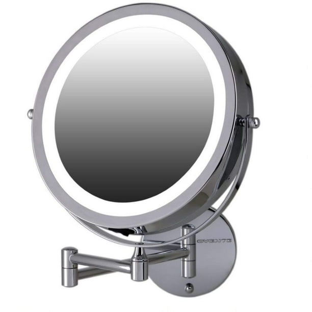Ovente Lighted Wall Mount Makeup Mirrors 8.5 inch 1X 10X Magnifier