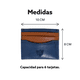thumbnail image 5 of Tarjetero Soldi Azul- Marrón De Piel Vegana GLOWA Cartera, 5 of 8