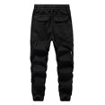 thumbnail image 3 of EHQJNJ Thermal Work Pants Men Men Cargo Pants Casual Ankle Pants Retro Loose Breathable Drawstring Elastic Pants Open Bottom Sweatpants for Men Cargo Sweatpants, 3 of 5