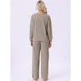thumbnail image 4 of DARING DIVA Ribbed Knit Pajama 2 Piece Long Sleeve Top Pants Sleepwear XL Camel, 4 of 6