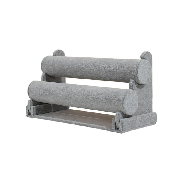 kurtrusly Bracelet Display Rack With Velvet Surface Large Capacity For Jewelry Boutiques Grey