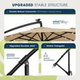 thumbnail image 6 of wikiwiki 10ft Solar LED Offset Patio Umbrella, Outdoor Cantilever Patio Umbrellas with Solar Lights for Backyard, Poolside and Garden, Easy Tilt Adjustment, 32 LED Lights & Polyester Shade, Tan, 6 of 8