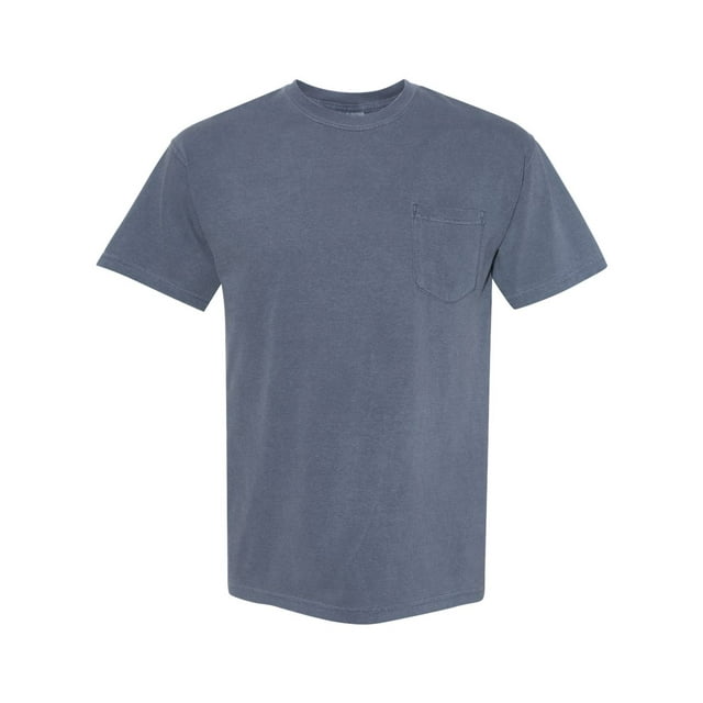 Comfort Colors T-Shirt à Poche pour Adulte, Épais, Teint en Pièce, 2TG, Denim