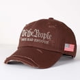 thumbnail image 4 of We the People HAVR HAD ENOUGH Letter Embroidered Color Block Trucker Hat Unisex Adjustable Cotton Breathable Fashion Cap for Travel Daily Wear, 4 of 6