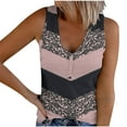 thumbnail image 2 of Tank Tops for Women Plus Size Buttons Sleeveless V-Neck Casual Summer Blouse Pink XXXL, 2 of 5