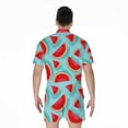 thumbnail image 2 of Blue Watermelon Pieces Pattern Short Sleeve Men'S Rompers Casual Summer Jumpsuits Outfit, 2 of 4