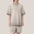 thumbnail image 2 of Sexlip Womens Short Sleeve Top Crew Neck Loose Sleeve Simple Design Soft Fabric Relaxed Silhouette for Casual Gatherings Yellow XXL, 2 of 4