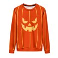 thumbnail image 6 of yoeyez Womens Oversized Sweatshirts Fleece Halloween Crewneck Sweatshirt Comfy Fall Warm Fashion Pullover Tops Orange,XXL, 6 of 7