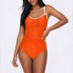 thumbnail image 5 of Traje de Baño de Manga Larga de las Mujeres Color Sólido Sexy Suspender Traje de Baño de una Pieza, Poliéster Bikini, 5 of 6