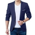thumbnail image 1 of HEVIRGO Men's Slim Formal Business Suit Coat One Button Lapel Long Sleeve Pockets Top, 1 of 10