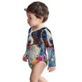 thumbnail image 3 of Xecao Oil Painting Sunflower Puppy Print Baby unisex-baby Cotton Long-sleeve Bodysuits-3 Months, 3 of 6