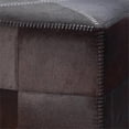 thumbnail image 3 of Jamie Young Co 18" Upholstered Traditional Leather Ottoman in Espresso, 3 of 7