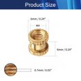thumbnail image 2 of Wekity M4x6mm Female Thread Knurled Nuts,100PCS Hx6mm OD Brass Threaded Insert Embedment Nuts Hydraulic Welded Joint Injection Molding Assortment Kit for 3D Printing Injection Molding-0621, 2 of 5
