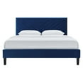 thumbnail image 6 of Platform Bed Frame, Twin Size, Blue Navy, Velvet, Modern Contemporary, Bedroom Master Guest Suite Room, 6 of 10