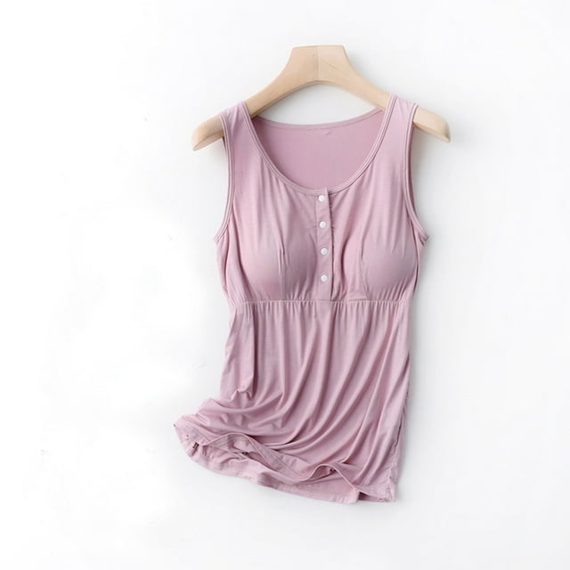 TopLLC Débardeur à Col Rond Mode Femme Sans Manches Manches Été Couleur Unie Hauts à Col Rond Débardeur Blouse Femme Enceinte