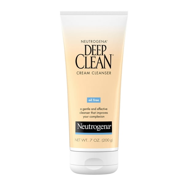 Neutrogena Deep Clean Daily Facial Cream Cleanser with Beta Hydroxy Acid to  Remove Dirt, Oil & Makeup, Alcohol-Free, Oil-Free & Non-Comedogenic, 7 fl.  oz 