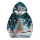 thumbnail image 4 of Sudadera con capucha para niños, con estampado navideño de invierno, larga, con terciopelo, informal y cómoda, de manga larga, de poliéster., 4 of 5