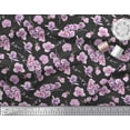 thumbnail image 3 of Soimoi Black Cotton Duck Fabric Saucer Magnolia Floral Print Sewing Fabric Yard 42 Inch Wide, 3 of 3