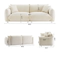 thumbnail image 7 of Comfy Teddy Fleece Love Seat Couch with Extra Deep Seats, 3 Seater Sofa with 2 Pillows and Metal Legs for Living Room, Bedroom, Beige, 7 of 7