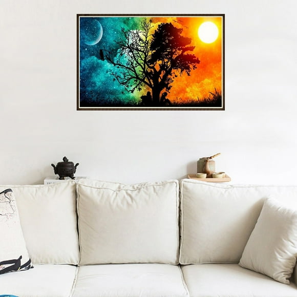 Yeacher DIY 5D Rainbow tree Cube Round Shape Full Drilled Diamond Paintings Kits Arts Craft for Room Wall Decoration