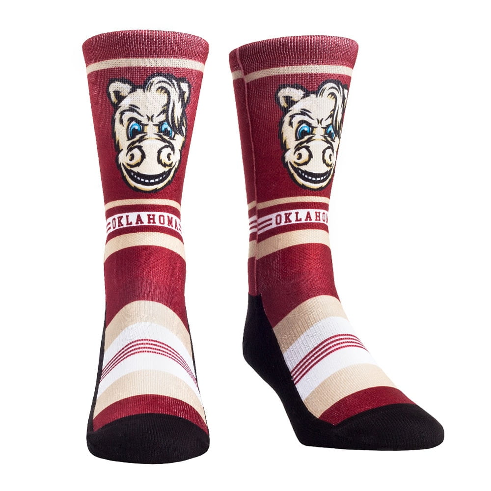 Oklahoma Sooners Rock Em Socks Youth Game Face Mascot Crew Socks