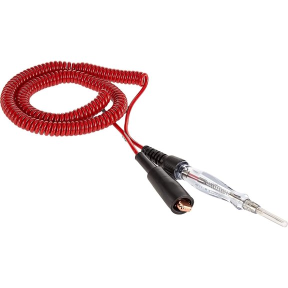 Mini-Coil Cord Circuit Tester, Red, 12-24V Automotive Electrical System Tester with 4mm Probe, Short Circuit & Continuity Check