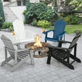 thumbnail image 4 of Costway Patio HIPS Adirondack Chair with Cup Holder Weather Resistant Outdoor 380 LBS Navy, 4 of 11
