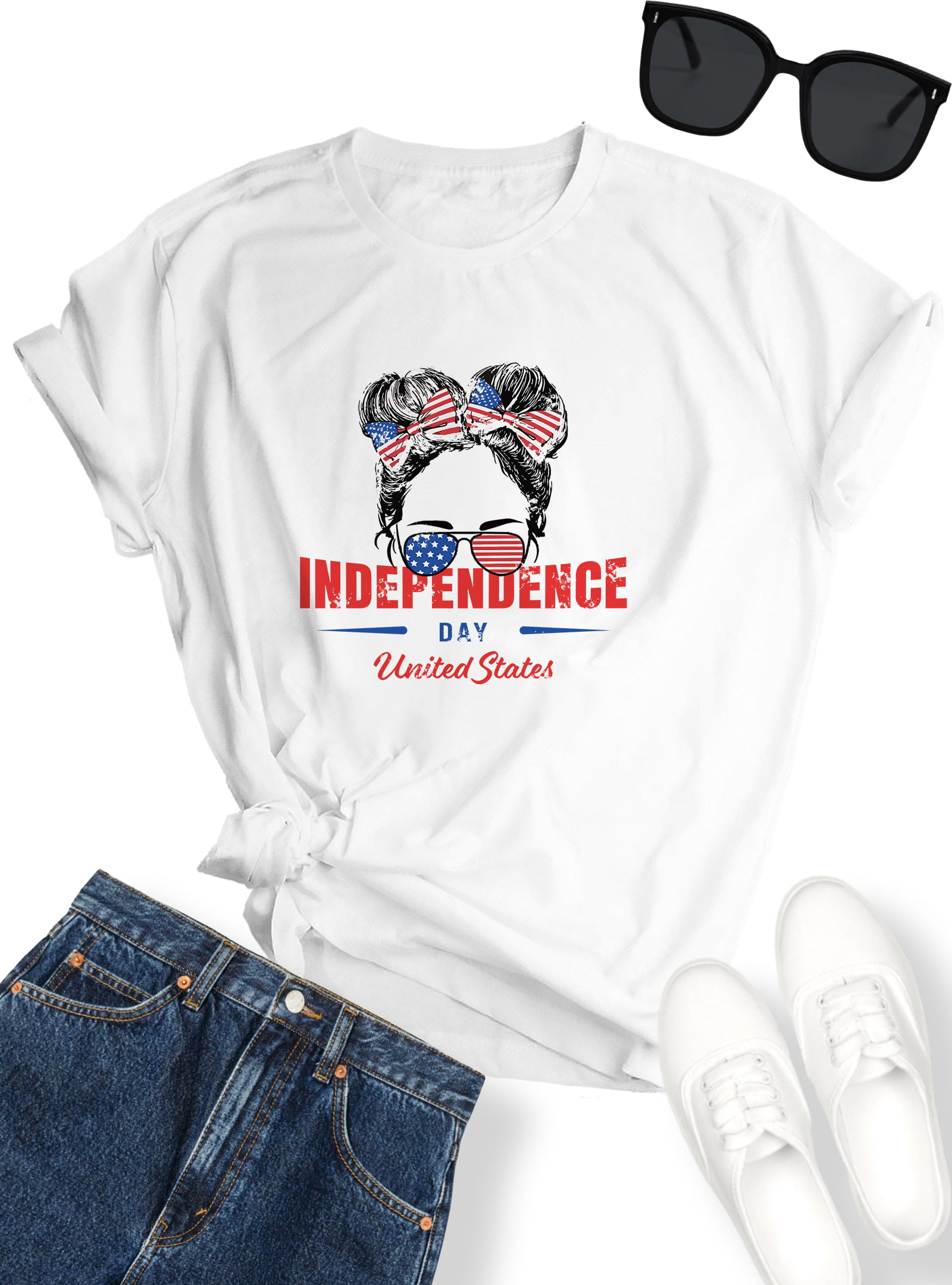  CHUOAND Independence Day Shirt Women Graphic,hot Deals